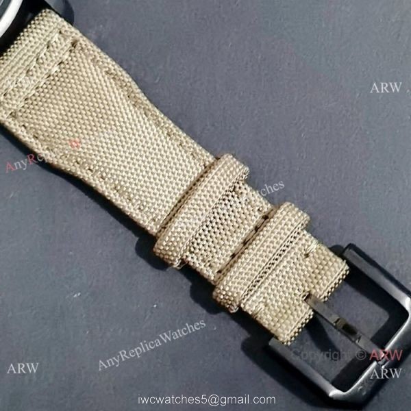 New Clone IWC Pilots Quartz Green fabric Leather Strap Watch 6
