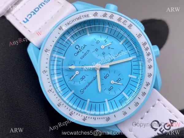 2022 new! AAA Replica Swatch x Omega &8216;Uranus Moonswatch Blue Bioceramic Swiss Quartz 6
