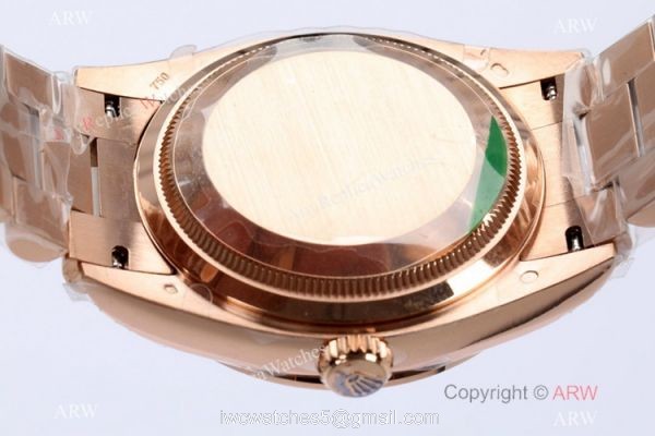 (EW) 1-1 Super Clone Rolex Day-Date 36mm Rose Gold Diamond Watch Swiss 3255 Movement 6