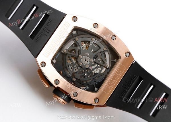RM 011-FM Felipe Massa Rose Gold Diamond Richard Mille Knockoff Watches Asia 7750 6