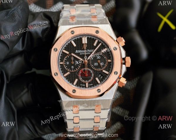 Knockoff Audemars Piguet Royal Oak 42mm Watch 2-Tone Rose Gold Chronograph 6