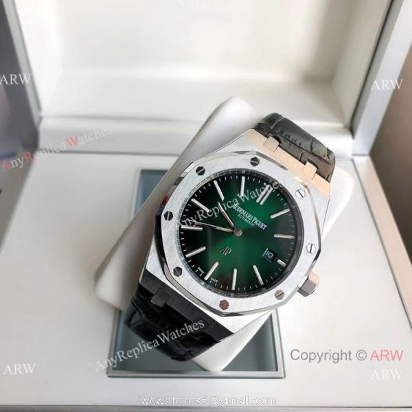 2021 NEW! Clone Audemars Piguet Royal Oak Jumbo Watch Green Leather Strap 6