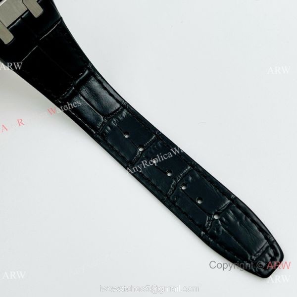 Best Quality Audemars Piguet Royal Oak Autoamtic Watch Black Leather Strap 6