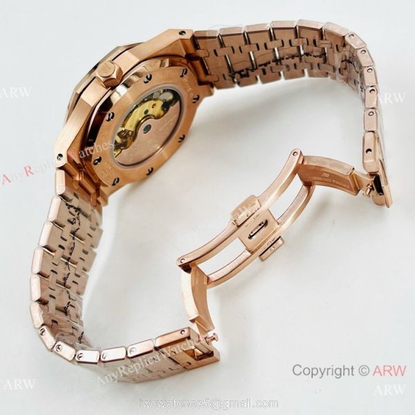 Copy Audemars Piguet Tourbillon Royal Oak Men Watch Rose Gold Case 6