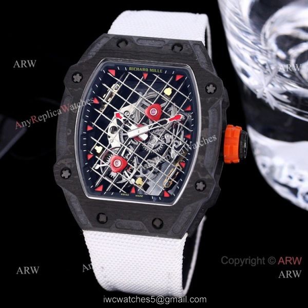 Best New Richard Mille RM 27-04 Tourbillon Rafael Nadal Tennis Court Watch Red Fabric Strap 6