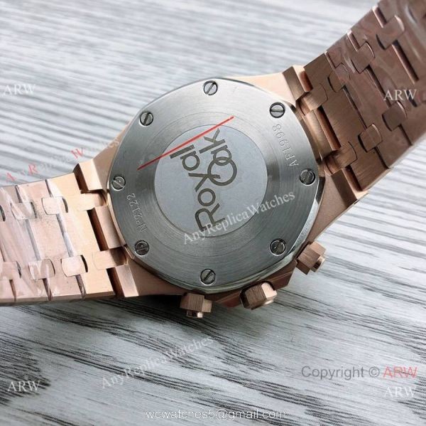 Japan Grade Copy Audemars Piguet Royal Oak Watches Rose Gold Gray Dial 44mm 6