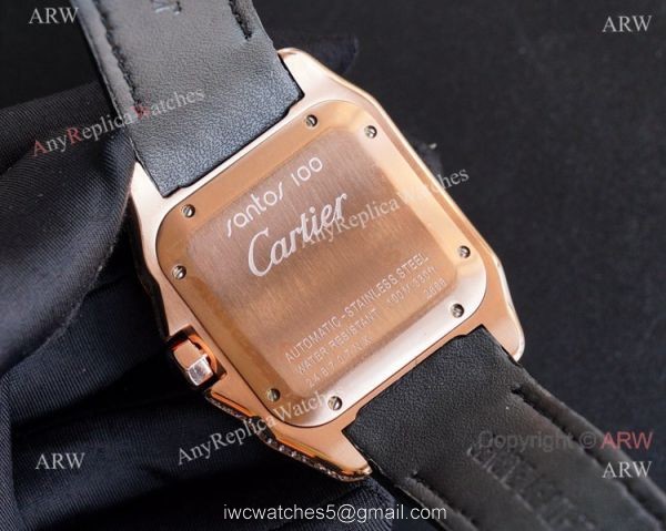 Iced Out Cartier Santos 100 Replica Watches Automatic High End Replica 6