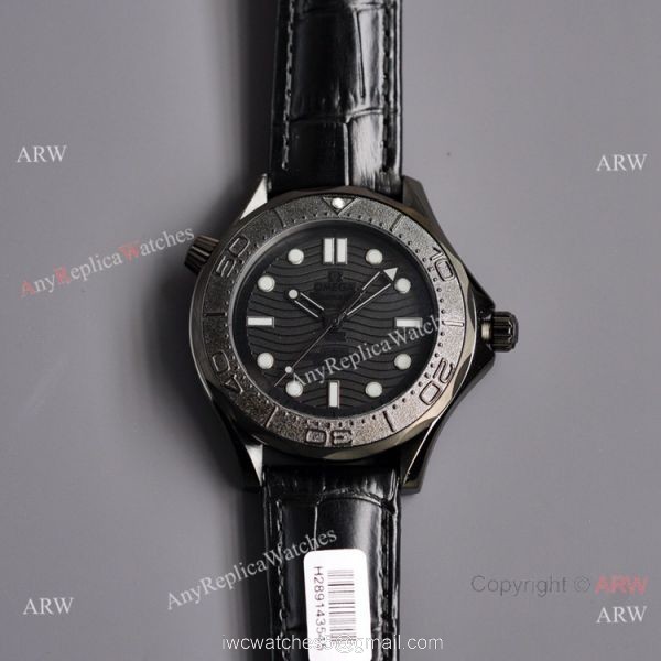 New 2021 Watches Swiss Omega Seamaster Diver 300m Black Black Watch Leather Strap 6