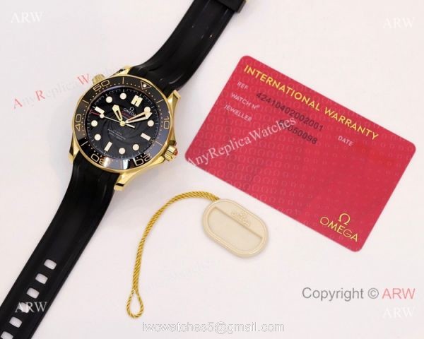 Super Clone Omega Seamaster James Bond OR 8800 Movement Watch Gold Case 42mm 6
