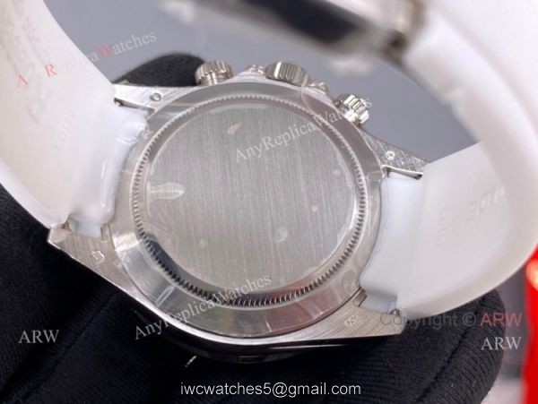 Noob Blaken Rolex Rainbow Daytona 4130 White Rubber Band Best Replica Watch 6