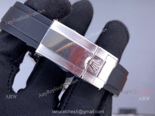 Pre-Sale Noob Factory Rolex Daytona Grey Dial Rubber Strap Swiss 4130 Watch with diamonds on the lugs 6