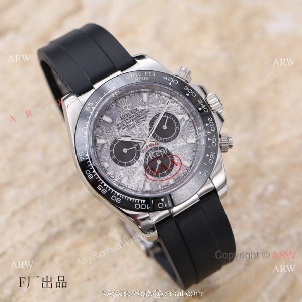 New 2021! AAA Clone Rolex Daytona Meteorite Dial M116519LN Rubber Strap 6