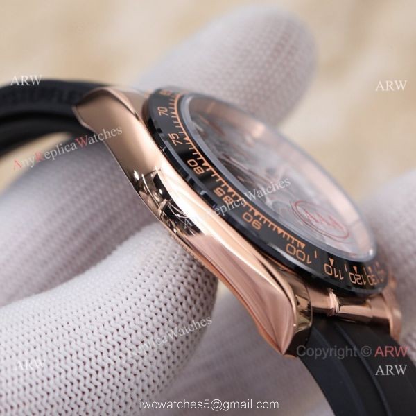 New 2021! AAA Replica Rolex Daytona 40 Watch Rose Gold Meteorite Face Oysterflex Strap 6