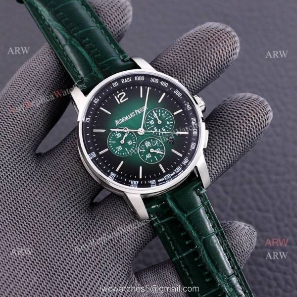 New Audemars Piguet Code 11.59 Blue Dial Blue Leather Strap Replica Watch 41mm 6