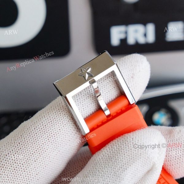 Swiss Grade Zenith Defy Classic Skeleton Dial Orange Rubber Strap High End Replica Watch 6