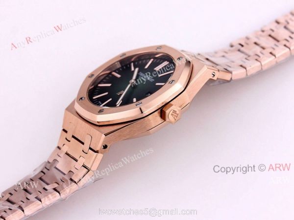 New Audemars Piguet Royal Oak 41 Rose Gold Green Dial Knockoff Watch Automatic 6