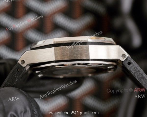 Copy Audemars Piguet Royal Oak Rose Gold 42mm Rainbow Bezel Watch White Dial 6
