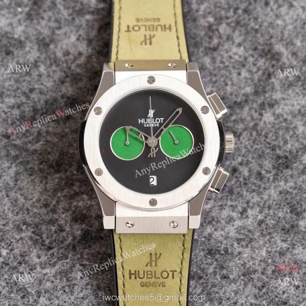 2021 New Copy Hublot Classic Fusion 43mm Watch Onyx Dial Green Subdials 6