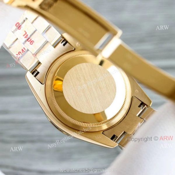 New Yellow Gold Rolex Day Date 36mm Turquoise Roman Dial M128238-0071 Replica Watch 6
