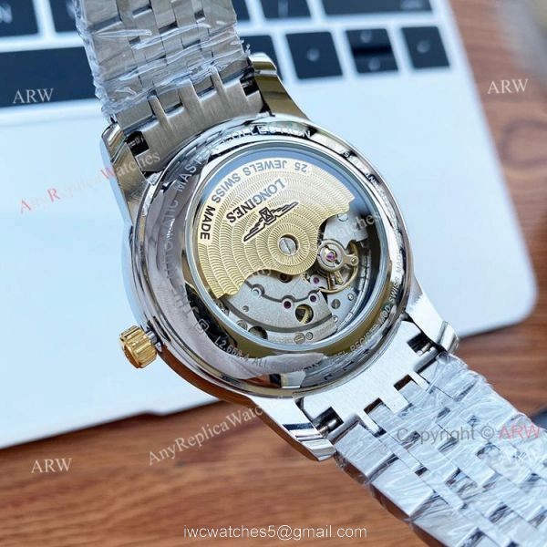 Black Face Longines Watch For Men Size 40mm Automatic Two Tone Replica 6
