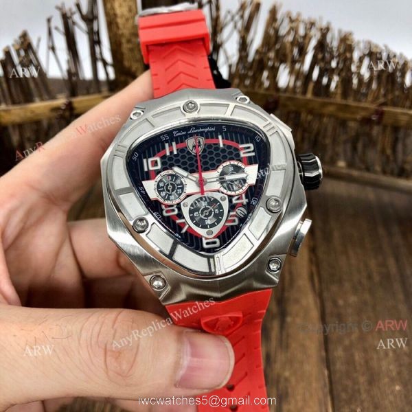 Replica Lamborghini 124bbr Spyder Quartz Watch 47mm Black Rubber Band 6