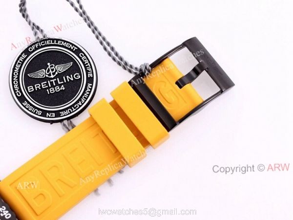 New Breitling Endurance Pro 44mm Review Yellow Rubber Band Quartz Watch Replica 6