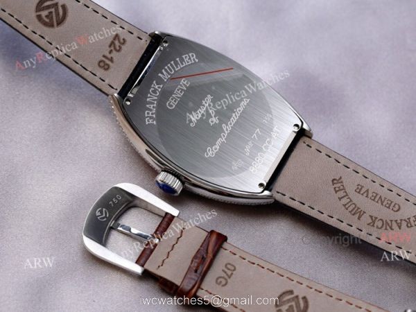 Swiss Quality Best Copy Franck Muller Cintr?e Curvex Diamond Watch White Face Black Leather Strap 6