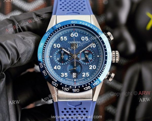 New Tag Heuer Carrera Blue Dial 44mm Tag Heuer Carrera Porsche Chronograph Special Edition Replica Watches 6