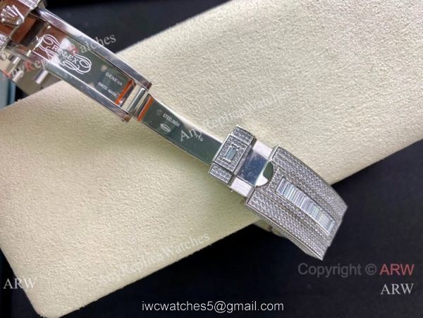 Swiss Replica Rolex BLAKEN Submariner 2836 Iced Out Watch 904L Stainless Steel Red Dial 6