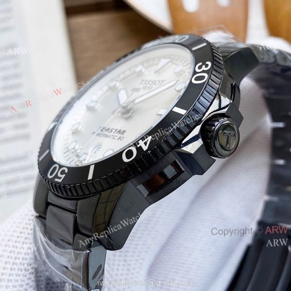 Buy High Quality Replica Tissot Seastar All Black Watch 45mm For Men 6