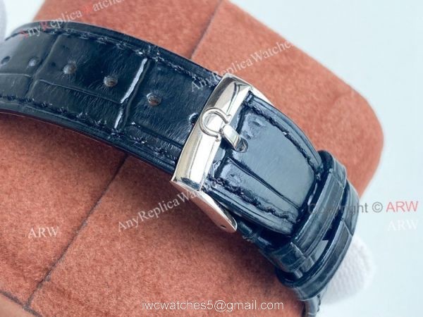 Copy Omega Constellation Green Dial Stainless Steel Brown Leather Strap Men Watch 6