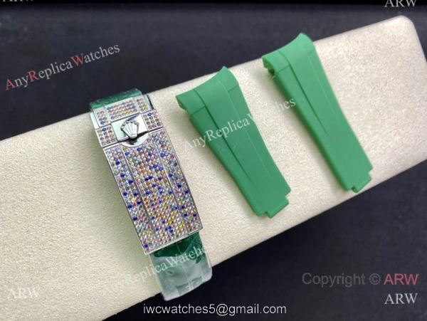 Swiss Quality Copy Rolex Submariner Green Limited Edition Watch Rainbow Bezel 6