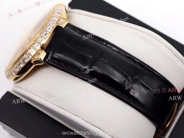 Gold Cartier Ballon Bleu 42mm Full Diamonds Knockoff Watch 6