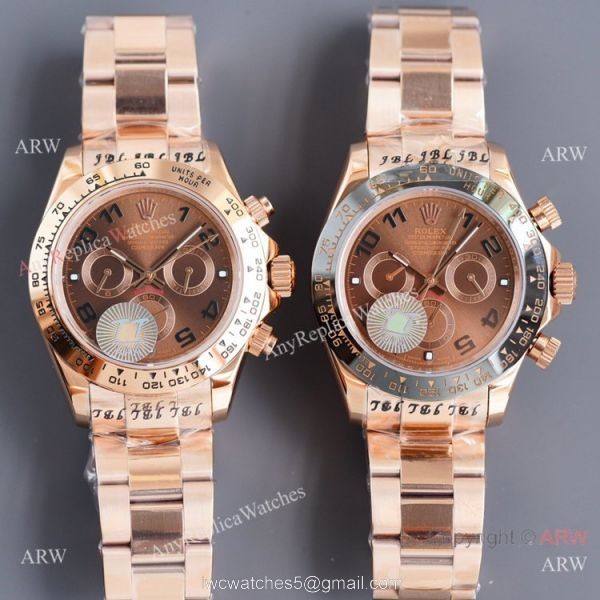 2021 New! Swiss Quality Replica Rolex Daytona 40 Watch Chocolate Arabic Markers 6