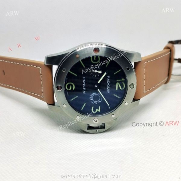 High Quality Replica Radiomir Panerai Egiziano 47mm NEW Black Lattice Dial Brown Leather Strap 6