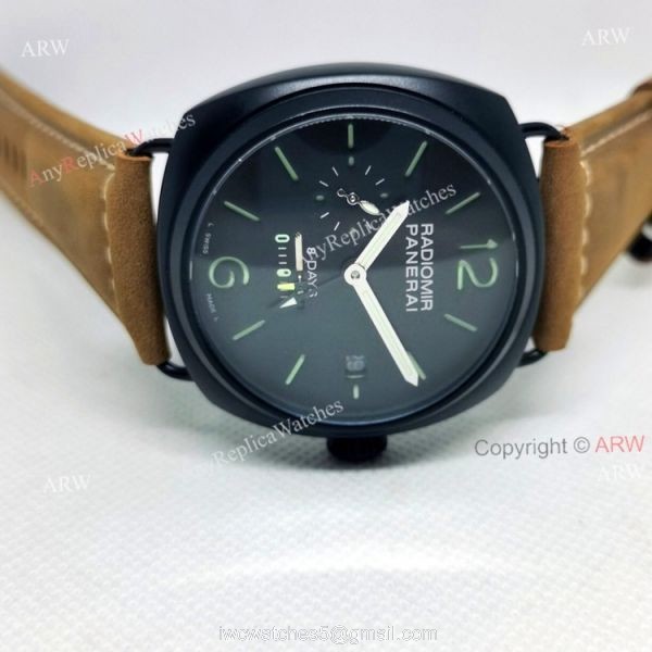 Panerai Radiomir PAM00384 8 Days Black Face Replica Watch 45mm 6