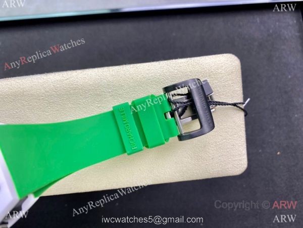 Super Clone Richard Mille Rm 59-01 Yohan Blake Tourbillon Watch White CeramicGreen Rubber Strap 6