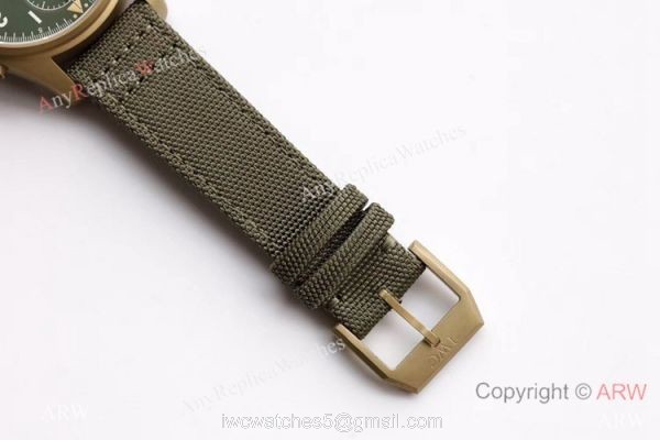 ZF Factory IWC Pilots 7750 Chronograph Spitfire Bronze Military Green Watch 6