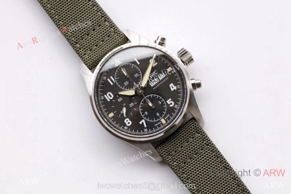 ZF Factory IWC Pilots Watch 7750 Chronograph Spitfire Stainless Steel 6