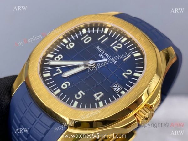 ZF Factory Patek Philippe Aquanaut 5168G Cal.324 Watch Yellow Gold and Blue 6