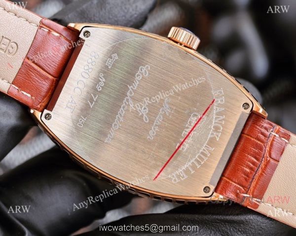 Copy Franck Muller Cintree Curvex Flying Tourbillon watch brown Leahter Strap 6
