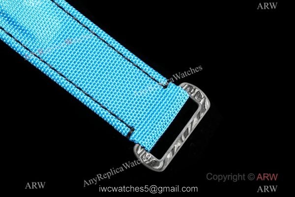 NEW! TW Factory 1-1 Rolex DIW NTPT Carbon Daytona Watch 7750 Chronograph Blue Fabric Leather Band 6