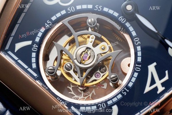 AB Factory Franck Muller Imperial Tourbillon Cintree Curvex Men Watch Rose Gold Blue Dial 6