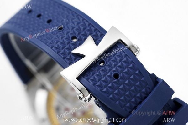 1-1 Super Clone Vacheron Constantin Overseas Tourbillon V2 6000v Blue Rubber Strap Watch 6