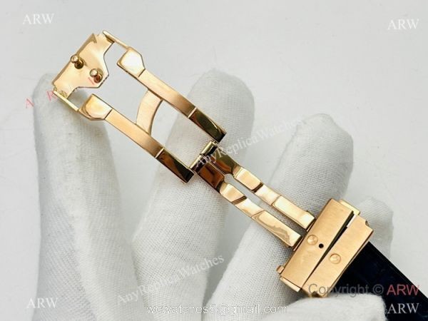 HB V3 version Hublot Classic Fusion Watch Iced Out Rose Gold Blue Dial Super Clone 6