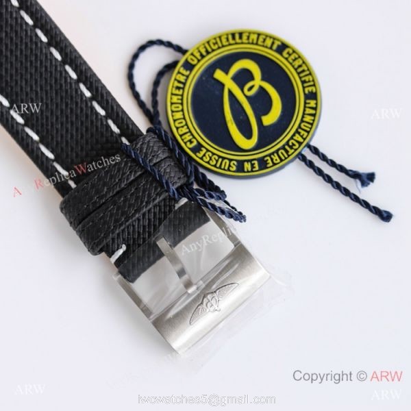 (GF) Swiss Breitling Avenger Automatic 45 Seawolf Asia2824 Watch Yellow Dial Leather Strap 6