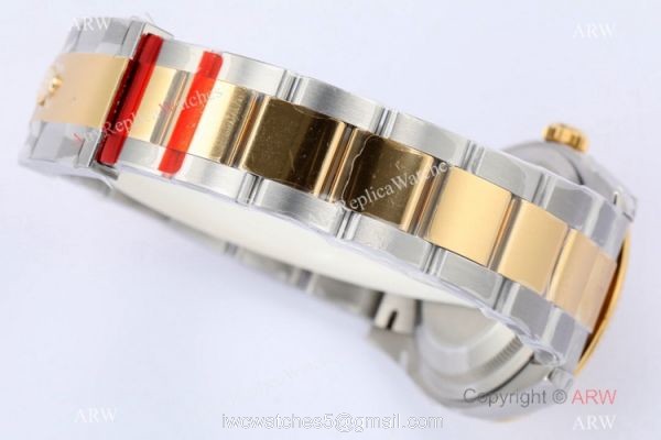 (EW)2021 New Rolex Datejust 36mm EWF 3235 Two Tone Gold Palm Dial AAA Replica 6