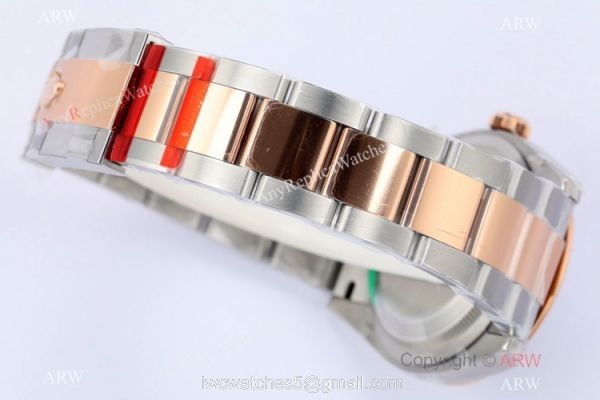 (EW) EW Factory Swiss 3235 Rolex Datejust 36 Gray Palm 2021 Watch 2-Tone Rose Gold Case 6