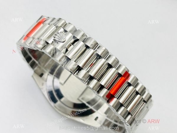 EW Factory V2 Rolex Day-Date 40mm 3255 Bright blue Dial Replica Watch with NFC card 6