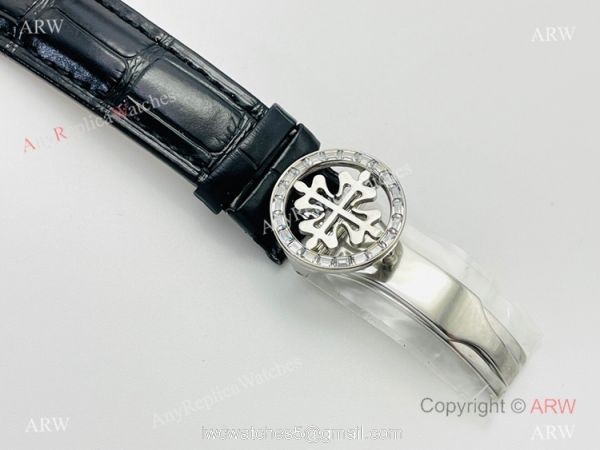 PFF Factory V4 Patek Philippe 6102P Sky Moon Celestial Watch Black Dial Diamond Bezel 6